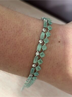 Mint Green Gemstone Tennis Bracelets